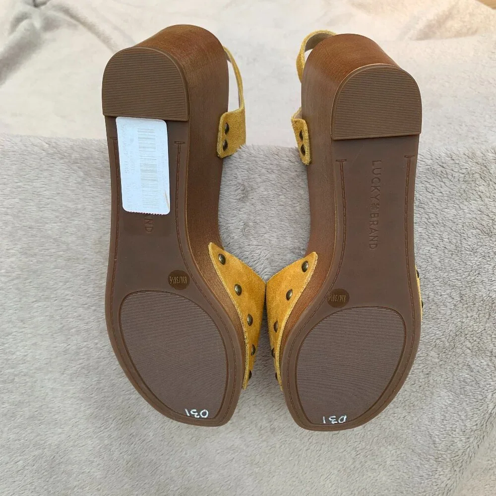 Lucky Brand Zashti Suede Platform Wedges Sz8 NWT